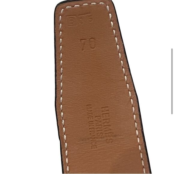 HERMES Constance: Red Burgundy/Brown Reversible Belt 70 - Picture 6 of 10